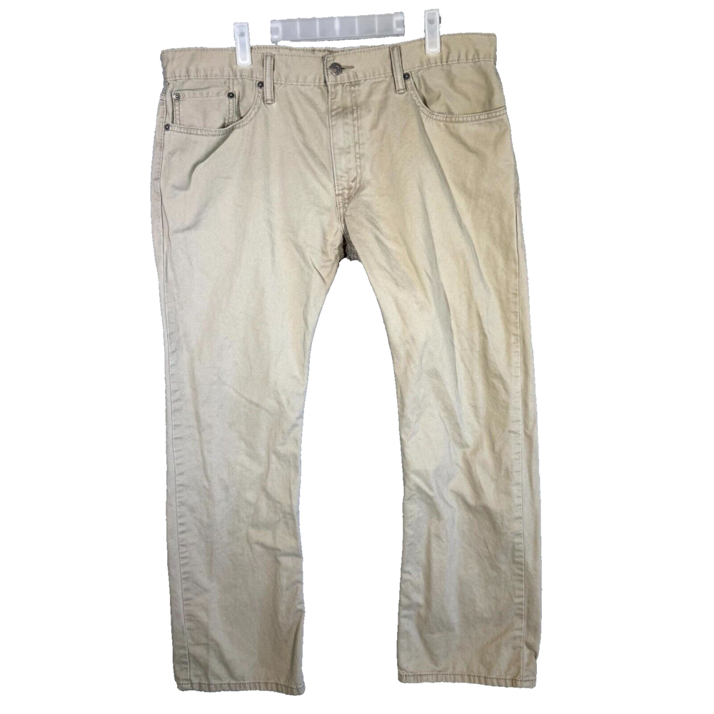 Levi's 514 Men's Jeans 38x30 Beige 100% Cotton Straight Leg Denim Zip Fly